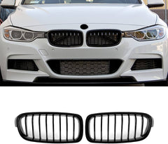 BMW 3 series - F30/F31 - front grilles - GLOSS BLACK, single slit - Part# 51 71 2 240 775 / 51 71 2 240 778