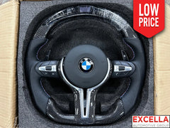 F Chassis M Sport Steering Wheel - Flat Bottom Carbon Fiber With Led Screen For Rpm Readout With
