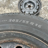 Michelin X-Ice Winter Set 205/55/16 On Steele Rims